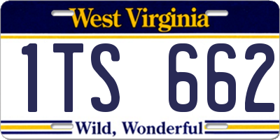 WV license plate 1TS662