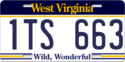 WV license plate 1TS663