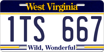 WV license plate 1TS667