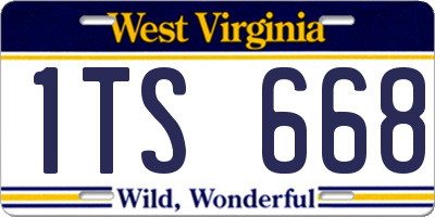 WV license plate 1TS668