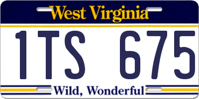 WV license plate 1TS675