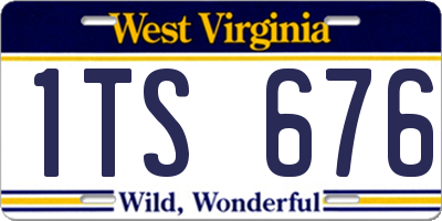 WV license plate 1TS676