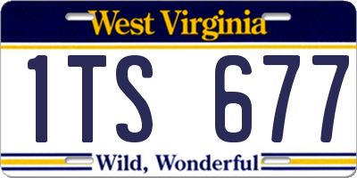 WV license plate 1TS677