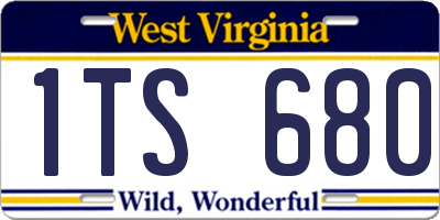 WV license plate 1TS680