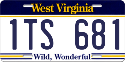 WV license plate 1TS681