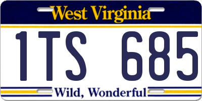 WV license plate 1TS685