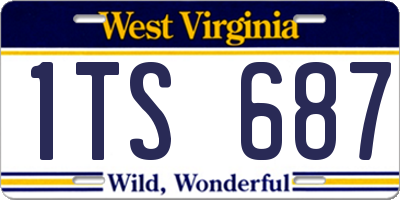 WV license plate 1TS687