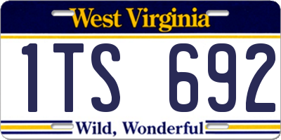 WV license plate 1TS692