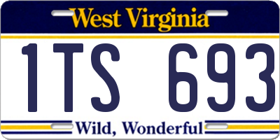 WV license plate 1TS693