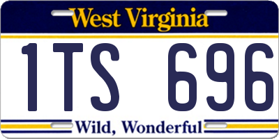 WV license plate 1TS696