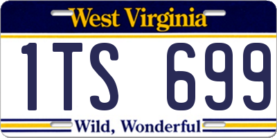 WV license plate 1TS699