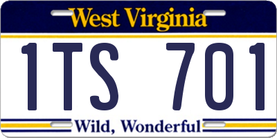WV license plate 1TS701