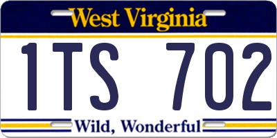 WV license plate 1TS702