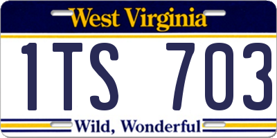 WV license plate 1TS703