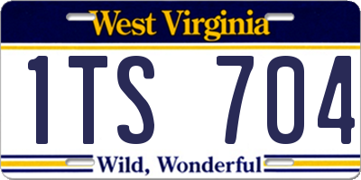 WV license plate 1TS704