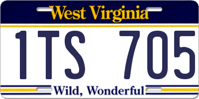WV license plate 1TS705