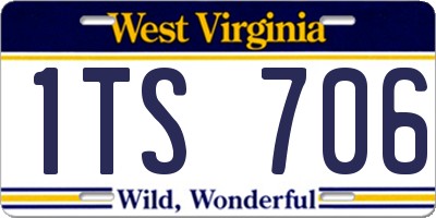 WV license plate 1TS706