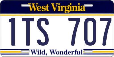 WV license plate 1TS707
