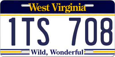 WV license plate 1TS708
