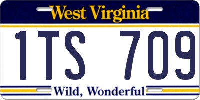 WV license plate 1TS709