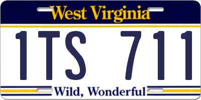 WV license plate 1TS711