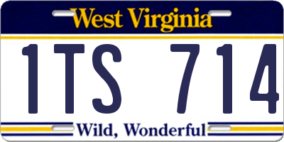 WV license plate 1TS714