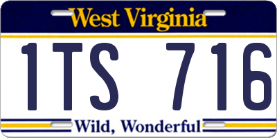 WV license plate 1TS716