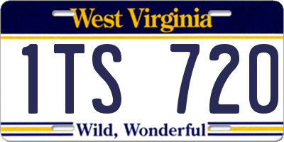 WV license plate 1TS720