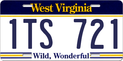WV license plate 1TS721