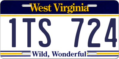 WV license plate 1TS724