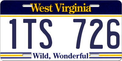 WV license plate 1TS726