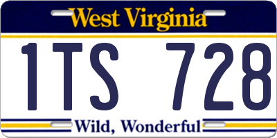 WV license plate 1TS728