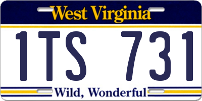 WV license plate 1TS731