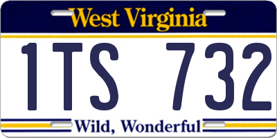 WV license plate 1TS732