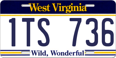 WV license plate 1TS736