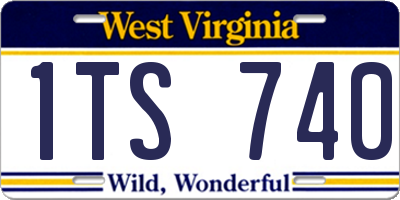 WV license plate 1TS740