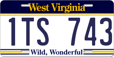 WV license plate 1TS743