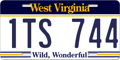 WV license plate 1TS744
