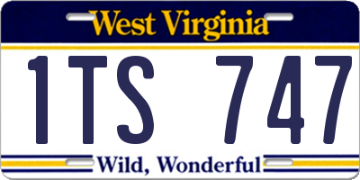 WV license plate 1TS747