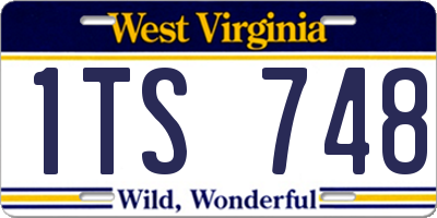 WV license plate 1TS748