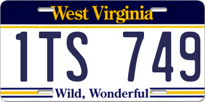 WV license plate 1TS749