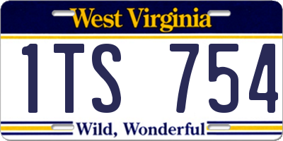 WV license plate 1TS754