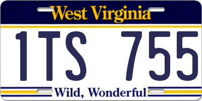 WV license plate 1TS755