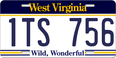 WV license plate 1TS756