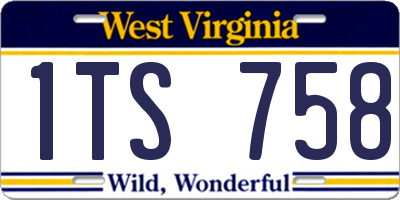 WV license plate 1TS758