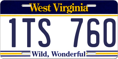WV license plate 1TS760