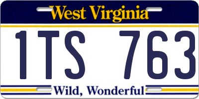 WV license plate 1TS763