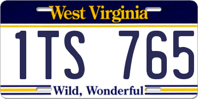 WV license plate 1TS765