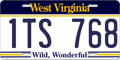 WV license plate 1TS768