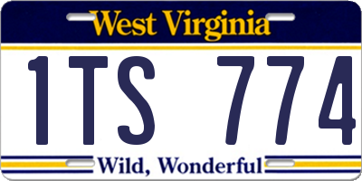WV license plate 1TS774